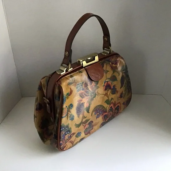 Patricia Nash Gracchi French Tapestry Bag Handbag Crossbody Brown Leather - Picture 2 of 16